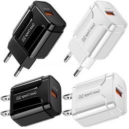 Charge rapide EU US QC3.0 adaptateur secteur chargeur mural 3A 18W pour IPhone 13 14 15 Samsung PC mp3 M1