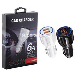 Carga rápida rápida USb C PD Cargadores de coche Puertos duales 30W 18W Cargadores de cargador de coche para Iphone 15 11 12 13 14 pro max samsung Lg S1 con caja retial