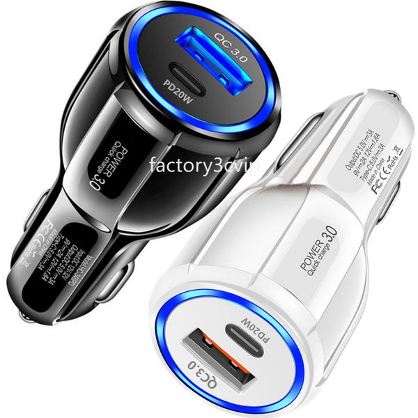 Chargeur de voiture USB C rapide à double Ports, 38W 20W 30W PD type-c, adaptateurs d'alimentation portable pour Iphone 13 14 15 Samsung Htc lg F1