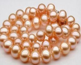 Rapide réel nouveau Fine véritable perle bijoux 50 cm de Long 10 Mm réel naturel mer du sud or rose collier de perles 14 K9881618
