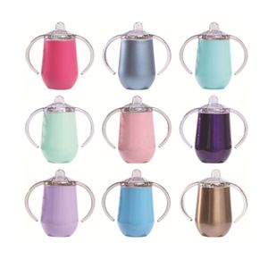 Navire rapide 10 oz sippy tasse en acier inoxydable verres à vin sans tige double poignée coquetiers à double paroi flacon isolé sous vide