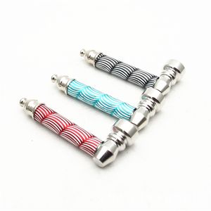 Envío rápido manga de corte de diamante humo tubos de Metal portátil creativo fumar pipa hierba tabaco pipas regalos Narguile molinillo