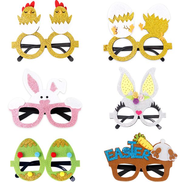 Bateau rapide lunettes de Pâques décoration de fête de vacances pour enfants adultes accessoires photo poussin éclosion lapin oeuf lunettes cadre habiller fournitures