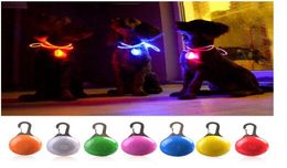fast ship LED Flashlight Dog Cat Collar Glowing Pendant Night Safety Pet Leads Necklace Luminous Bright Decoration Collars For Dog8507254