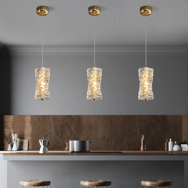 Envío rápido Lámparas LED de cristal K9 modernas para dormitorio, mesita de noche, sala de estar, cocina, comedor, iluminación interior de lujo, lámpara de decoración