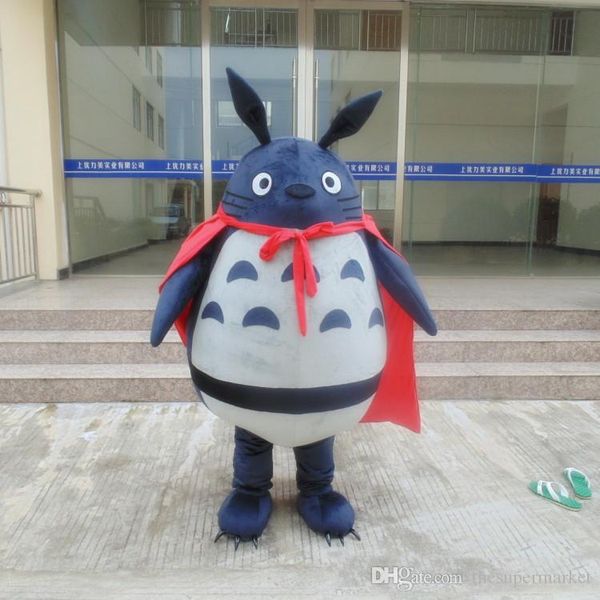 Envío rápido Mi vecino Totoro Traje de la mascota Disfraz de Chinchilla Fiesta de Navidad Vestido de lujo Tamaño adulto Venta directa de fábrica