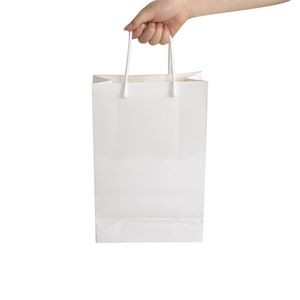 Sacs en papier blanc par Sublimation avec poignée, sac d'emballage cadeau en vrac, sacs de courses, marchandises présentes, boîte de fête au détail, livraison rapide