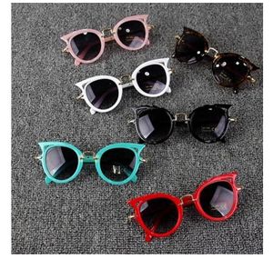 Navire rapide UV400 Vintage Kids Sunglasses Cat Eye Girls Girls Children Sun Glasshes High Quality Brand Designer