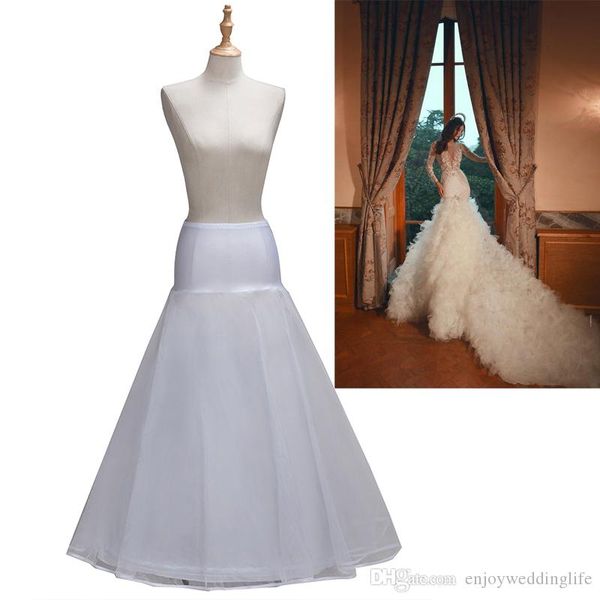 Expédition rapide 1 cerceau une ligne un Tulle blanc Satin bord mariage jupon accessoires de mariage Crinoline jupon jupe de mariage CPA1338