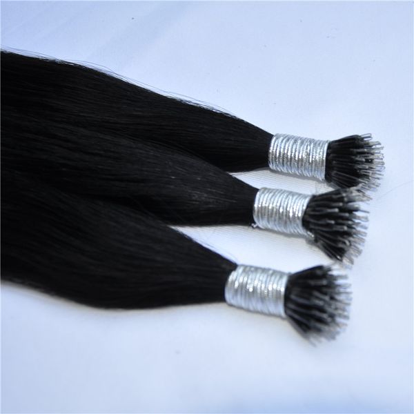 Extensions de cheveux brésiliens lisses avec anneau Nano, paquet de 100 brins, prix avantageux, haute qualité, 5 couleurs au choix, rapide dhl