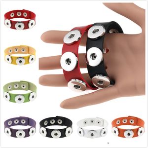 Snelle Verzending 14 Kleuren Drukknoop Armband Bangles PU lederen Armbanden Voor Vrouwen 210*18mm Drukknoop Sieraden kerstversiering Gift