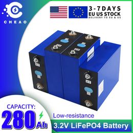 Snelle verzending 3.2V LIFEPO4 280AH Batterij 8pcs 6000+ diepe cycli DIY LifePo4 Batterijen Veilig opladen voor RV Camping Cabins -boten