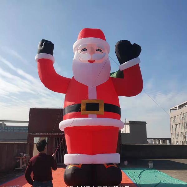 Envío rápido, 4m/6m/8m/10m/12m, Papá Noel inflable gigante para decoración de patio, dibujos animados navideños a la venta