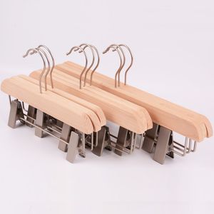 Snelle verzending Volwassen en kind Hanger Hout Kleren Hangers voor Broek Rack Houten Hanger Pant Clip LX0872