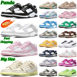 Avec Box Panda Low Sneakers Hommes Femmes Momie Chaussures De Course Designer Hommes Triple Rose Unc Fraise Syracuse Triple Gris Brouillard Voile Bleu Dunke Baskets Grande Taille 36-47 12 13