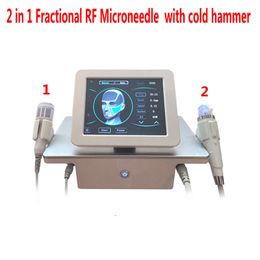 2 in 1 Draagbare Fractional Microneedle RF-machine 10pin 25pin 64pin Nano-cartridges Sonde Gezicht Skin Lifting Stretch Marks Removal Shrink Poriën