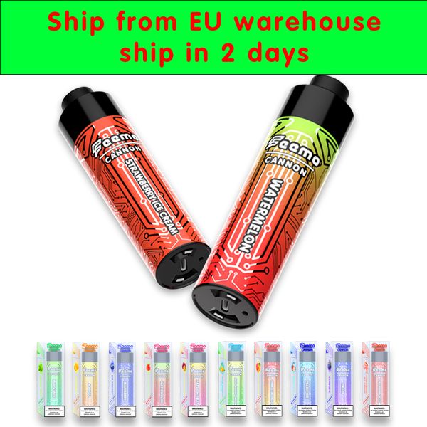 Envío rápido cigarrillos electrónicos desechables 0.5ohm big cloud vaping mod Envío a la UE Feemo Cannon vape desechable recargable con 18 ml 0.8% nic pod cartucho de alta calidad