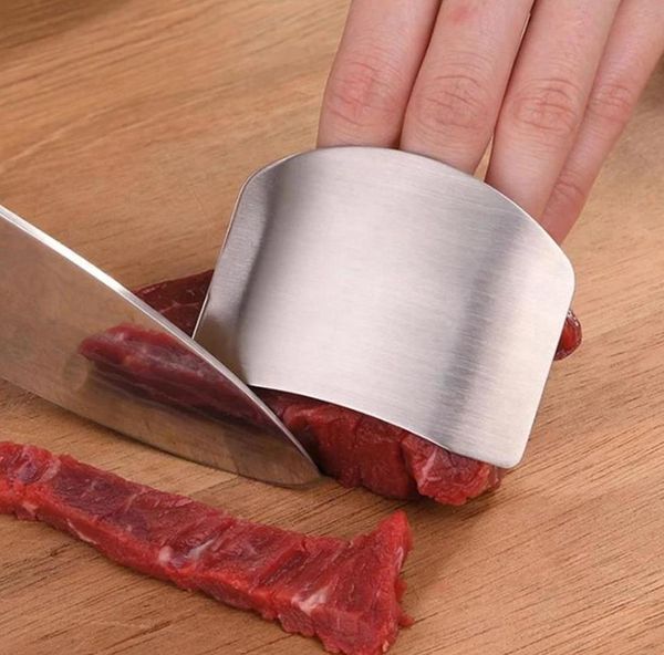 Herramientas de cocina de acero inoxidable rápido Cuchillo de acero Protector de dedos de la mano para cortar la rebanada segura Correa para cocinar herramientas de protección de los dedos al por mayor