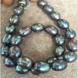 Rapide stnning 10-12mm tahitien baroque noir vert gris perle perles en vrac 18inches270v
