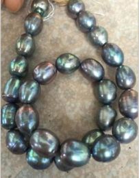 Stnning rapide 1012 mm tahitien baroque noir vert perle de perles de perles 18 pouces1280568