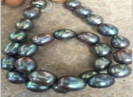 Stnning rapide 1012 mm tahitien baroque noir vert perle de perles de perles 18 pouces3333148