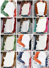 Sweat-shirt à sublimation rapide à manches longues par transfert de chaleur Tie Dye Pull 20 OPTIONS Accueil Col rond T-shirts bloc de couleur imprimé pour les vêtements pour femmes Festival de Noël