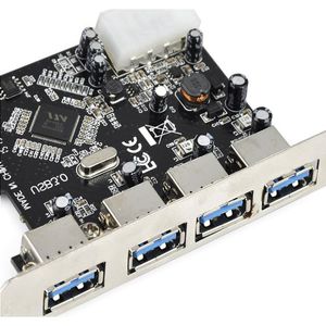 Livraison gratuite FAST USB 30 PCI-E PCIE 4 PORTS Adaptateur de carte d'extension Express Eawbq