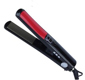 Snelle warming-up Professionele stijltang Titanium Platen LCD-scherm Haar Curler Styling Tool Rechting Strijkijzer voor nat droog