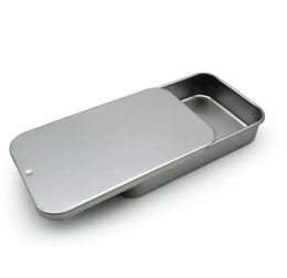 Snelle Witte Glijdende Blikken Doos Mint Verpakking Voedsel Container Dozen Kleine Metalen Kast Maat 80x50x15mm