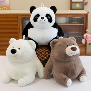 Muñeco de oso gordo, juguete de peluche, oso pardo, tres pandas, oso Polar, regalo de cumpleaños