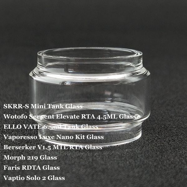 Tube de verre à bulles pour Mini Serpent Elevate ELLO VATE Luxe Nano Berserker V1.5 MTL RTA Morph 219 Faris TFV16 Solo 2