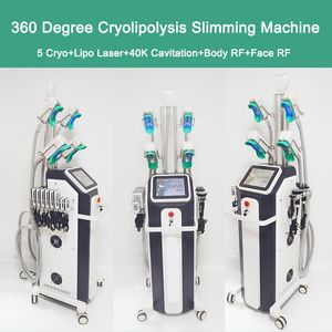 Fat Freeze Cryo Machine Lipo Laser Body Shaping Eliminación de celulitis Pérdida de peso Drenaje linfático RF Antiarrugas 40K Cavitación Adelgazamiento Salón SPA Equipo