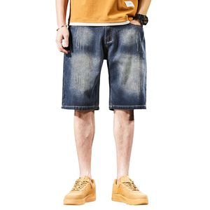 Fat Man surdimensionné jeans shorts en vrac quart de côté masculin de la mode d'été mec en détresse épais pantalon court denim mince fond 44