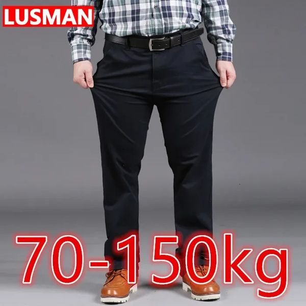 Gros hommes pantalons décontractés grande taille 34-50 pantalon décontracté noir pantalons longs tissu extensible pantalon ample ample grande taille pour 70-150 kg 240201