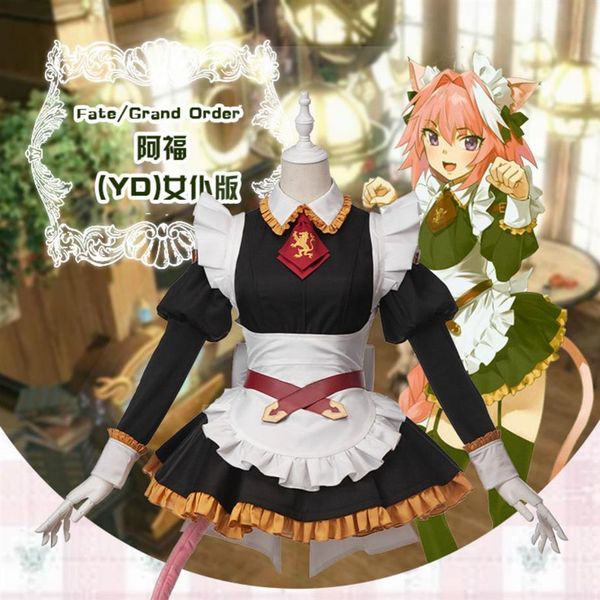 Fate Grand Order Rider Astolfo YD Ver vestido de sirvienta traje de cosplay Custom237J