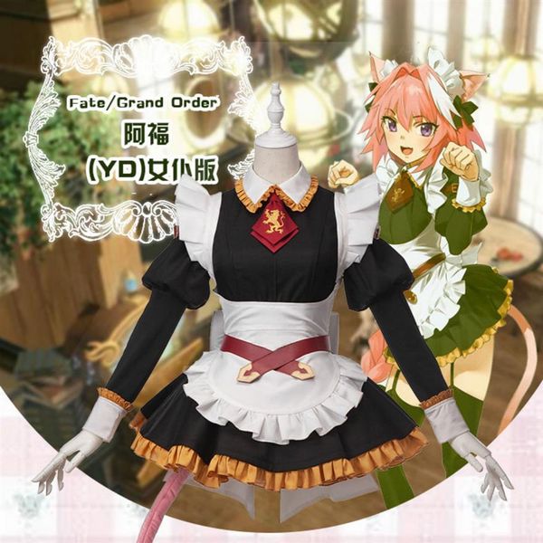 Fate Grand Order Rider Astolfo YD Ver vestido de sirvienta traje de cosplay Custom239d