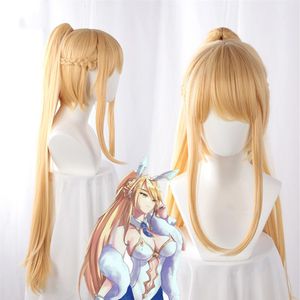 Fate Stay Night Altria Pendragon Saber Bunny Girl Pruik Cosplay Pruik Game Anime FGO Fate Grand Order Hittebestendige Cosplay Wigs224P