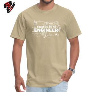 Camiseta del día del padre Hombres Confía en mí Soy un ingeniero Camiseta Geek Male Tops Letra Ecuación matemática Imprimir Camisetas Estudiantes personalizados Diversión ingeniero JY7K