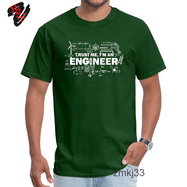 Camiseta del día del padre Hombres Confía en mí Soy un ingeniero Camiseta Geek Hombre Tops Letra Ecuación matemática Imprimir Camisetas Estudiantes personalizados Diversión ingeniero YGR8 EWSS