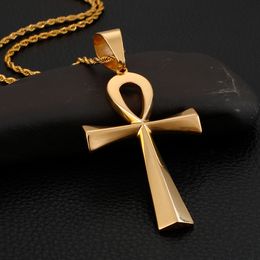 Vader geschenken 316L roestvrij staal gouden mode cross hanger charmante ketting gratis ketting .Hot verkopen sieraden voor heren dames geschenken