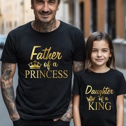 Vader van prinses dochter koning print T-shirt mooie papa en mij outfit familie bijpassende outfits papa baby meisje zomer look 240226