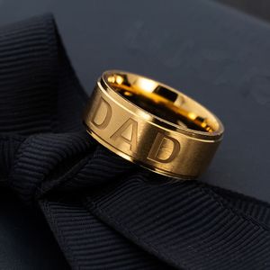 Vaderdag Gift Mode Ringen Papa Rvs Vinger Ring Mannen Sieraden Maat 6-13 Gold Ring Gift