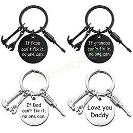 Vadersdag Dad Papa Verjaardagscadeaus Trendy Wrench Keyring Metal Handgereedschap Daddy Fathers Day Keyring Men Vader feest geschenk