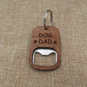 Vaders Day Gift-KeyChain Charms Bears riemen houten lederen laser gegraveerde sleutelhangers metalen sleutelring houten blanco sleutelhanger kerst thanksgiving cadeaus bieropener