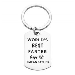Porte-clés en acier titane, cadeau pour les pères, plus loin du monde, Oops, je veux dire, père, papa, mère, bijoux de famille, D1951