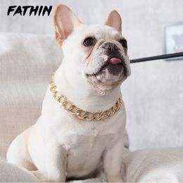 Fathin Plastic Punk Gold Dog Chain Collar Bijoux Pet Bijoux Photo Accessoires pour chiens ACCESSOIRES DE CHIEN 37 cm pour les petits grands chiens