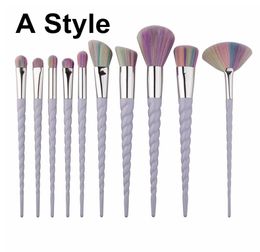 Hot 10 PCS Pinceles de maquillaje The fan brush Herramientas de maquillaje envío gratis