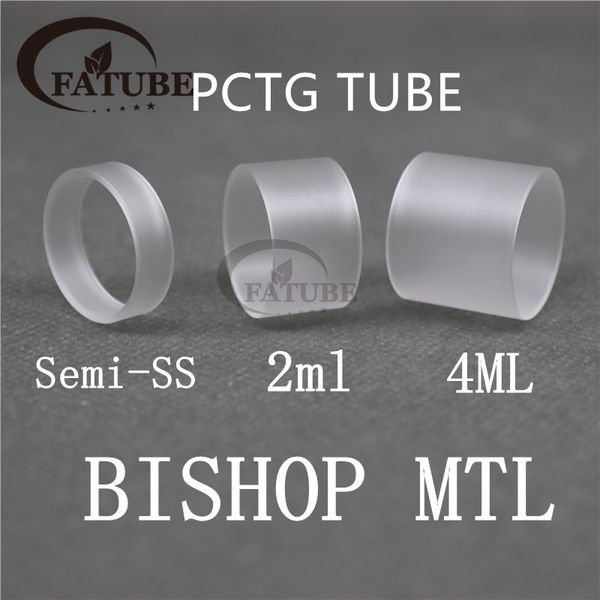 FATUBE 2 pièces PCTG TUBE plastique pour Bishop MTL / Kuma RTA translucide droit solide et pas facilement cassé