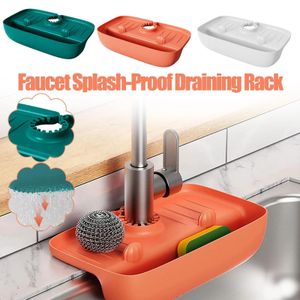 Robinet anti-éclaboussures égouttoirs comptoir filtration coussin d'eau cuisine salle de bain robinet tapis pour évier éponge égouttoir accessoires de rangement RRD81