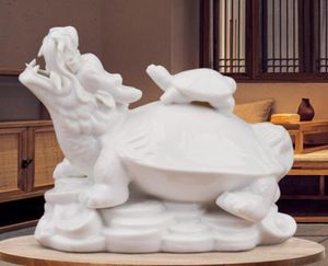 Kraan Turtle Ceramic Ornamenten Feng Shui Meubels Keramische Ambachten Moderne Chinese Thuisaccessoires Sieraden